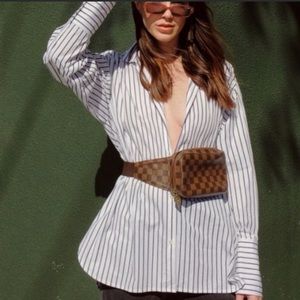 FRAME Oversized Cotton Poplin Blouse - XS